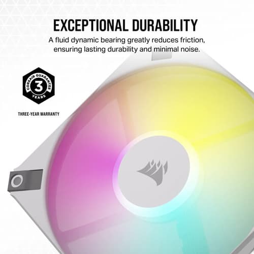 Corsair iCUE AF120 RGB SLIM 120mm Cabinet Fan – White (Twin Pack)